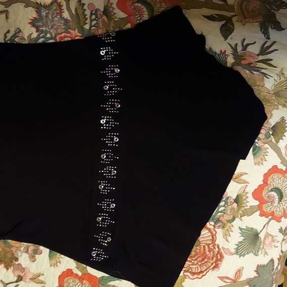 Body Central Halter Top Black with beaded stud trim - Picture 2 of 5